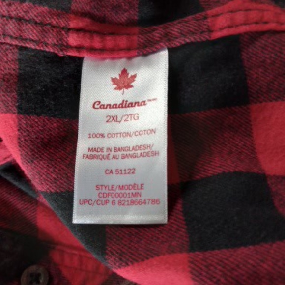 Canadiana Flannel Shirt- Men's-SZ XXL - Picture 5 of 5